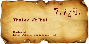 Thaler Ábel névjegykártya