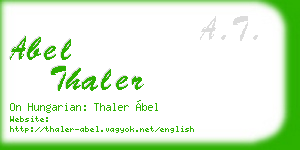 abel thaler business card