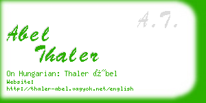 abel thaler business card